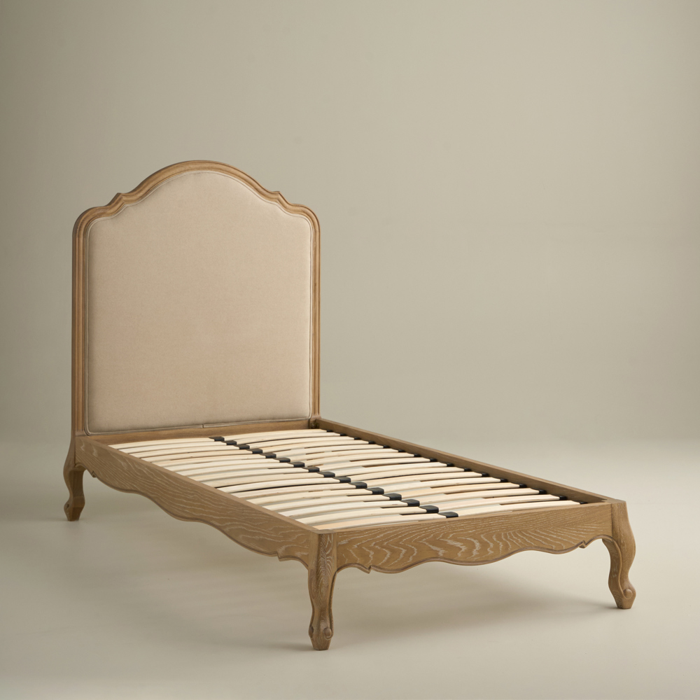 Sienna Beau Linen Bed, Weathered Oak / Natural, Single